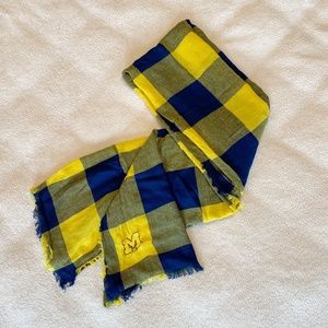 University of Michigan Blue and Yellow Plaid Scarf